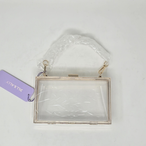 NWT Jill & Ally Transparent Acrylic Chain Clutch Purse Bag - Picture 7 of 10